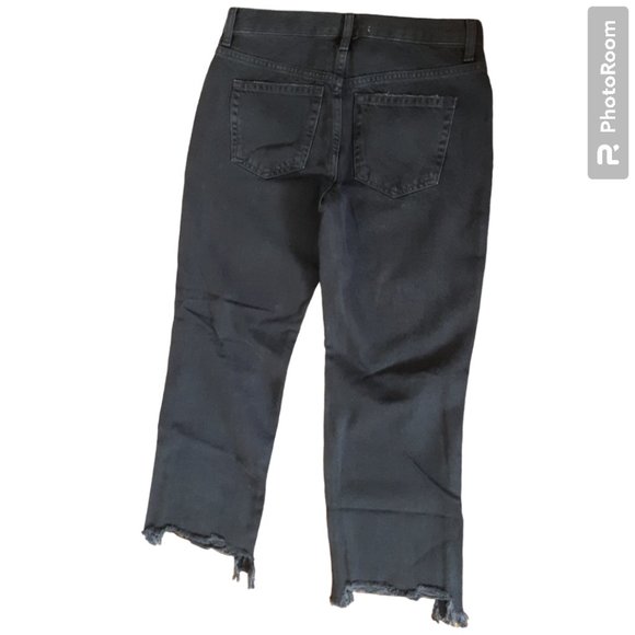 Free People Maggie Mid Rise Straight leg Women's Jeans, Washed Black,, Size 26, - Picture 2 of 13